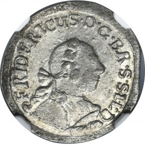 Sliezsko, pruská vláda, Fridrich II, 2 Greszels Wrocław 1748 AHE - NGC MS64