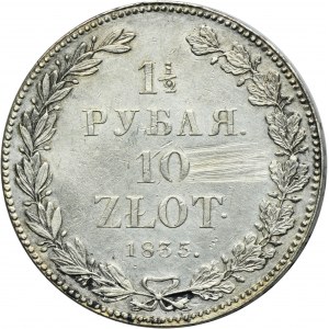 1 1/2 rublu = 10 zlatých Petrohrad 1835 НГ
