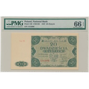 20 zlatých 1947 - A - PMG 66 EPQ