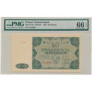 20 złotych 1947 - A - PMG 66 EPQ
