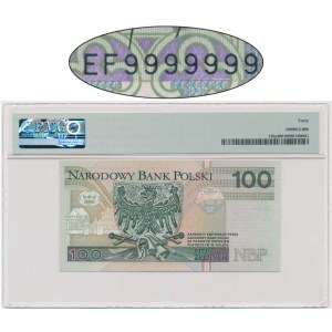 100 zlotých 1994 - AF 9999999 - PMG 40 - SOLID