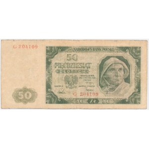 50 zlotých 1948 - G - šestimístné číslování - RARE