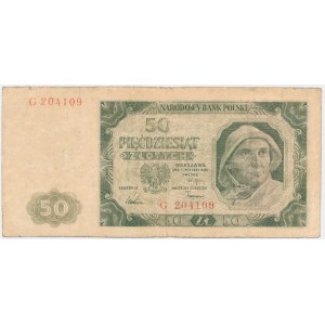 50 zlotých 1948 - G - šesťmiestne číslovanie - RARE
