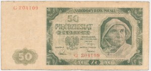 50 złotych 1948 - G - numeracja sześciocyfrowa - RZADKI