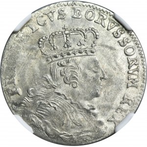 Německo, Pruské království, Fridrich II., Šestý z Kleve 1757 C - NGC MS64