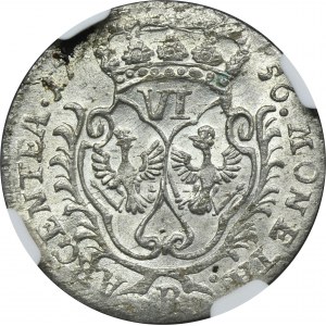 Silesia, Prussia rule, Friedrich II, 6 Groschen Breslau 1756 B - NGC MS64
