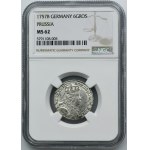 Silesia, Prussian rule, Friedrich II, 6 Groschen Breslau 1757 B - NGC MS62