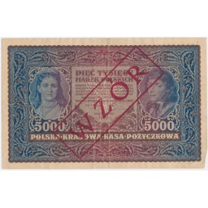 5.000 marek 1920 - WZÓR - II Serja A 123,456 - RZADKI