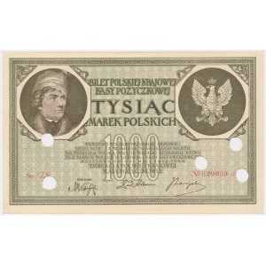 1 000 marek 1919 - Sér. ZN - malé S a úzké číslování - DARK