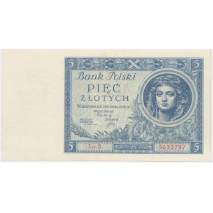 5 złotych 1930 - Ser. D - rzadka odmiana jednoliterowa