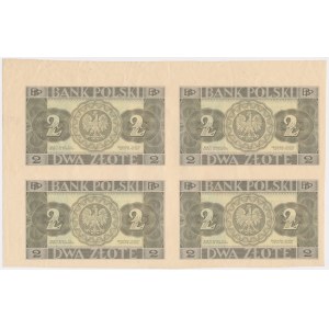 2 zloty 1936 - uncut sheet