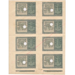 Sheet 1 gold 1941 - erased (8 pcs.) - with printing stripes