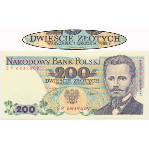 200 złotych 1988 - EP - przesunięcie daty