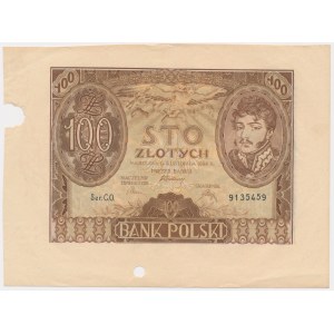 100 złotych 1934 - Ser. C.O. - destrukt