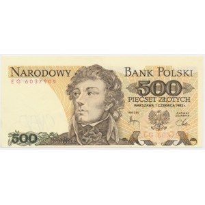 500 złotych 1982 - EG - błędnodruk