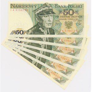 50 złotych 1982 - EA do EF (6 szt.)