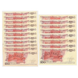 100 złotych 1982 - KA do KT (19 szt.)