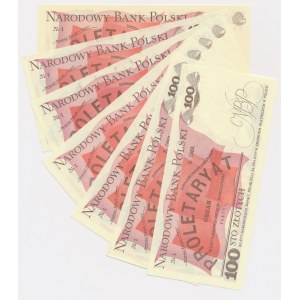 100 złotych 1986 - RR do RZ (7 szt.)