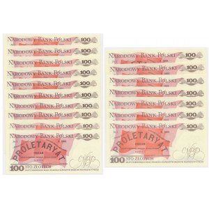 100 złotych 1988 - RA do SZ (17 szt.)