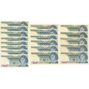 1.000 złotych 1982 - EA do EZ (19 szt.)