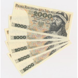 2.000 złotych 1982 - CA do CE (5 szt.)