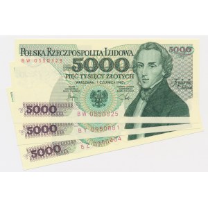 5,000 PLN 1982 - BW to BZ (3 pcs.).