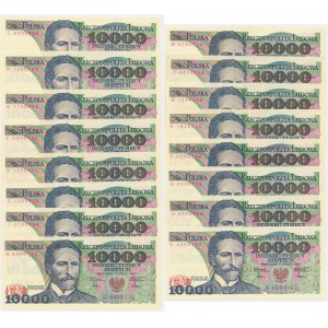 10.000 PLN 1987 - B bis U (16 Stk.)