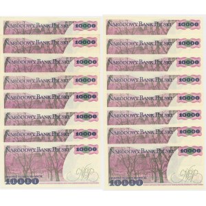 10.000 złotych 1987 - B do U (16 szt.)
