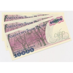 10.000 złotych 1988 - W do Z (3 szt.)