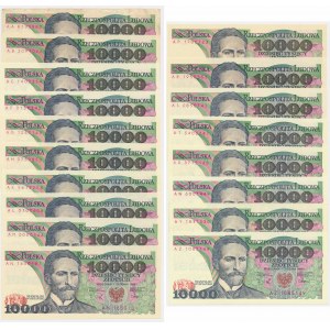 10,000 PLN 1988 - AA to AZ (18 pcs.).