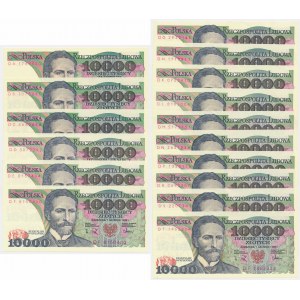 10,000 PLN 1988 - DA to DT (16 pcs.).
