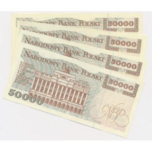 50.000 złotych 1993 - G do P (4 szt.)