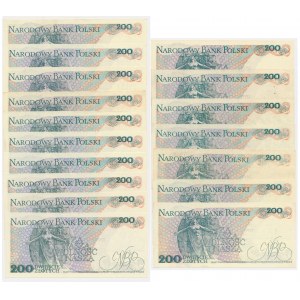 Zestaw, 200 złotych 1976-86 (17 szt.) - rzadsze serie