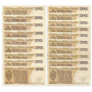 Zestaw, 500 złotych 1974-82 (19 szt.)