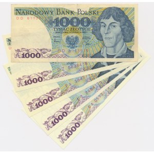 Zestaw, 1.000 złotych 1982 (5 szt.)