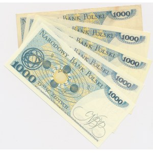 Satz, 1.000 Gold 1982 (5 Stk.)