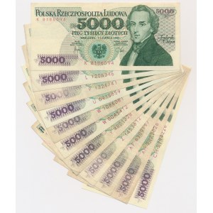 Zestaw, 5.000 złotych 1982 (11 szt.)