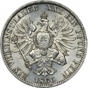 Německo, Pruské království, William I, Thaler Berlin 1866 A