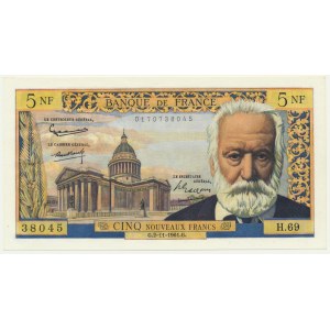 France, 5 New Francs 1961 - Pasteur