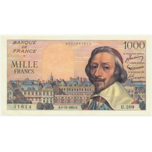 Francie, 1 000 franků 1955 - Richelieu