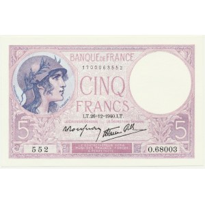 Francja, 5 Francs 1940