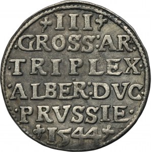 Duchy of Prussia, Albrecht Hohenzollern, 3 Groschen Königsberg 1544 - RARE