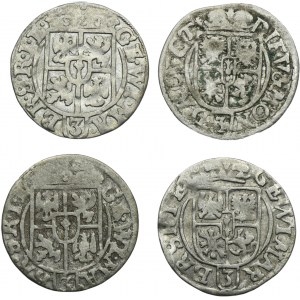 Set, Duchy of Prussia, Georg Wilhelm, 3 Polker Königsberg (4 pcs.)