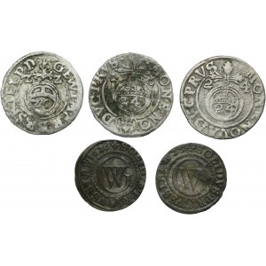 Set, Duchy of Prussia, Georg Wilhelm, Schilling and 3 Polker Königsberg (5 pcs.)