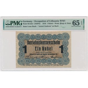 Poznaň, 1 rubľ 1916 - krátka doložka (P3c) - PMG 65 EPQ