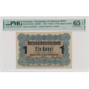 Posen, 1 Ruble 1916 - short clause (P3c) - PMG 65 EPQ