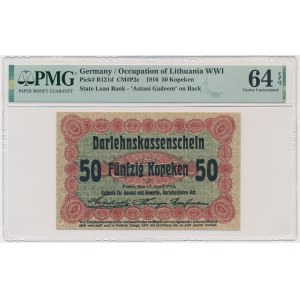 Poznaň, 50 kopějek 1916 - krátká doložka (P2c) - PMG 64 EPQ