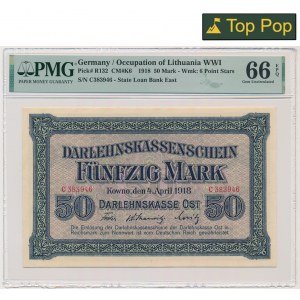 Kowno, 50 Mark 1918 - C - PMG 66 EPQ