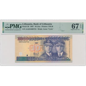 Lithuania, 10 Litu 1997 - AAD - PMG 67 EPQ