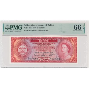 Belize, 5 USD 1976 - PMG 66 EPQ
